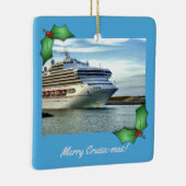 December Bow Merry Cruise-mas foto-ornament Keramisch Ornament (Rechts)