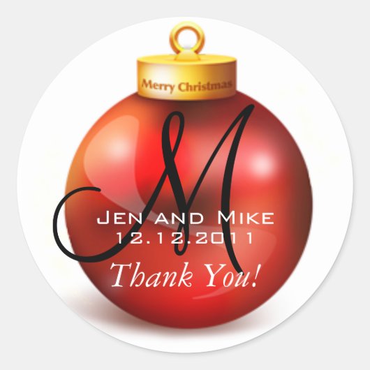 December bruiloft Dank jullie stickers (Voorkant)