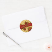 December Bruiloft Monogram en Namen Roos Sticker (Envelop)