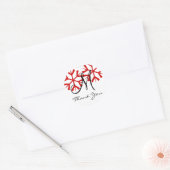 December Bruiloft Monogram M Dank u Seal Ronde Sticker (Envelop)