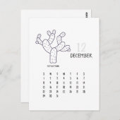 December  Cactus 2024 Kalender Kaart (Voorkant / Achterkant)