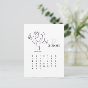 December  Cactus 2024 Kalender Kaart