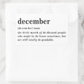 December Definitie Verjaardag Rechthoekige Sticker (Tas)