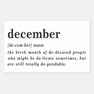December Definitie Verjaardag Rechthoekige Sticker