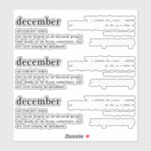December Definitie Verjaardag Sticker (Vel)