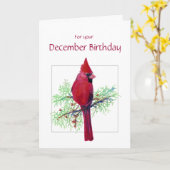 December - Donderdag kardinaal vogel, Natuur Kaart (Gele Bloem)