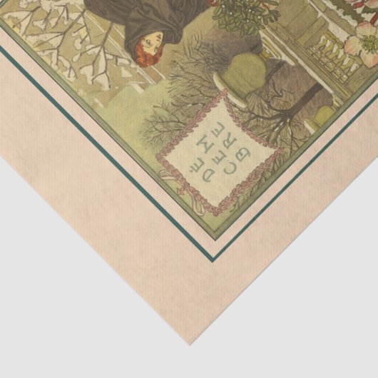 December door Eugene Grasset Tissuepapier (Detail)