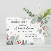 December feestdag huwelijksrepetitie kaart (Staand voorkant)