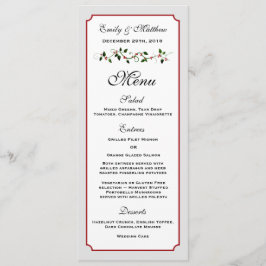 December Feestelijke Trouwreceptie Menu Kaart