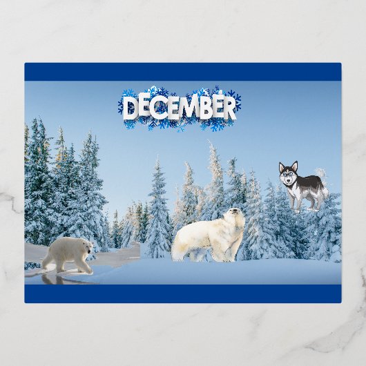 december folie feestdagen briefkaart (Voorkant)