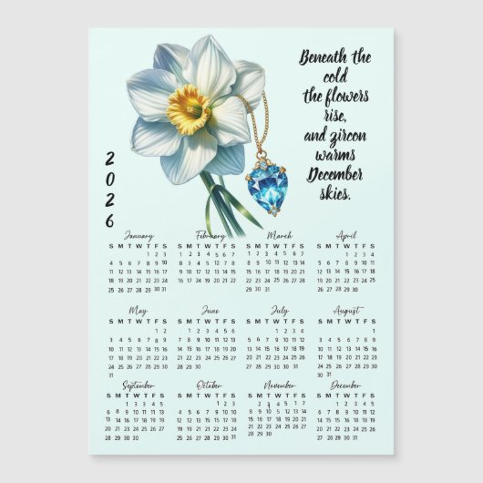 December Geboorte Bloem & Steen Kalender  (Voorkant)