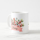 December Geboorte Holly Bloem Gepersonaliseerd Koffiemok (Voorkant links)