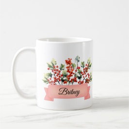 December Geboorte Holly Bloem Gepersonaliseerd Koffiemok