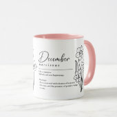 December Geboorte Maand Bloem Narcissus Minimalist Mok (Voorkant rechts)