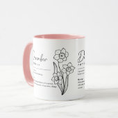 December Geboorte Maand Bloem Narcissus Minimalist Mok (Voorkant links)