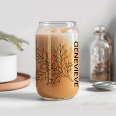 December Geboortebloem Holly met aangepaste naam Blikvorm Glas