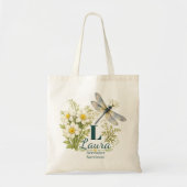 December Geboortebloem Narcissus & Libel Tote Bag (Voorkant)
