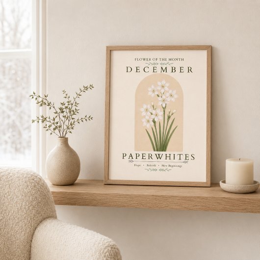 December Geboortebloem Paperwhites Poster