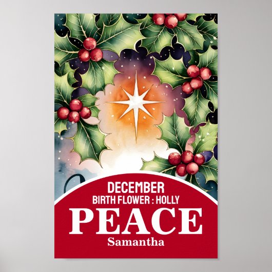 December Geboortemaand Bloem Christelijke Kwekerij Poster (Voorkant)