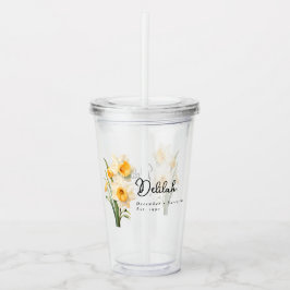 December Geboortemaand Bloem Delilah gepersonalise Acryl Drinkbeker