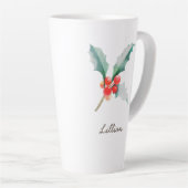 December Geboortemaand Bloem Holly Latte Mok (Rechterhoek)