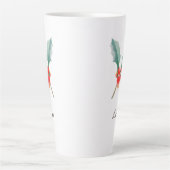 December Geboortemaand Bloem Holly Latte Mok (Voorkant)