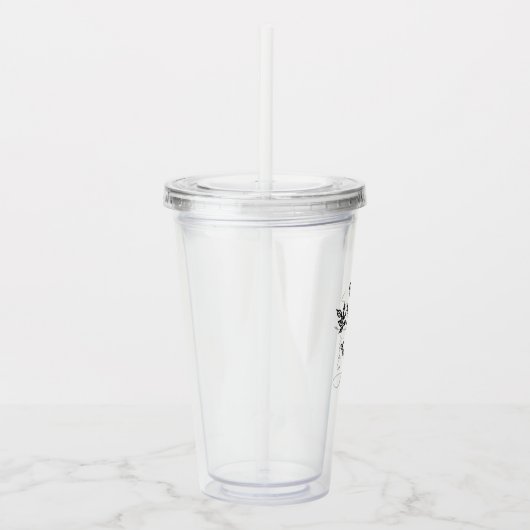 December Geboortemaand Bloem Holly Script Naam Acryl Drinkbeker (Rechts)