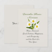 December Geboortemaand Bloem Narcissus Elegant (Voorkant / Achterkant)