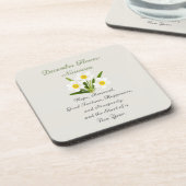 December Geboortemaand Bloem Narcissus Elegant Bier Onderzetter (Linkerzijde)