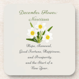 December Geboortemaand Bloem Narcissus Elegant Bier Onderzetter