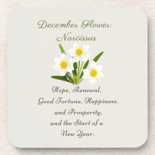 December Geboortemaand Bloem Narcissus Elegant Bier Onderzetter (Voorkant)