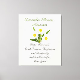 December Geboortemaand Bloem Narcissus Elegant Canvas Afdruk