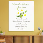 December Geboortemaand Bloem Narcissus Elegant Canvas Afdruk (Insitu (Woonkamer))