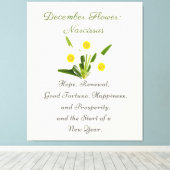 December Geboortemaand Bloem Narcissus Elegant Canvas Afdruk (Insitu (Houten vloer))