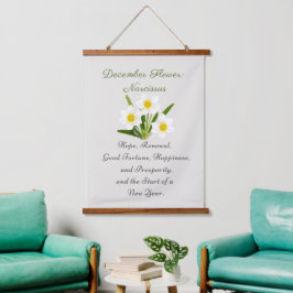 December Geboortemaand Bloem Narcissus Elegant Hangend Wandkleed