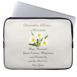 December Geboortemaand Bloem Narcissus Elegant Laptop Sleeve