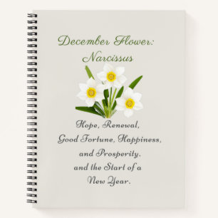 December Geboortemaand Bloem Narcissus Elegant Notitieboek