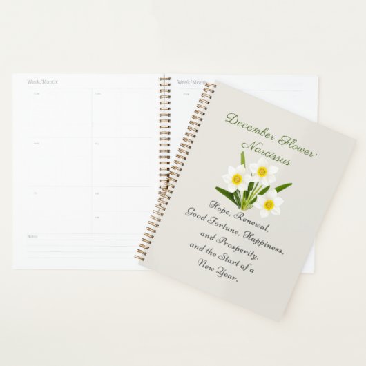 December Geboortemaand Bloem Narcissus Elegant Planner (Display)