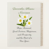 December Geboortemaand Bloem Narcissus Elegant Planner (Achterkant)