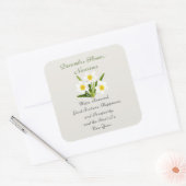 December Geboortemaand Bloem Narcissus Elegant Vierkante Sticker (Envelop)