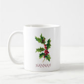 December Geboortemaand Bloem Rood en Groen Stekeln Koffiemok (Links)