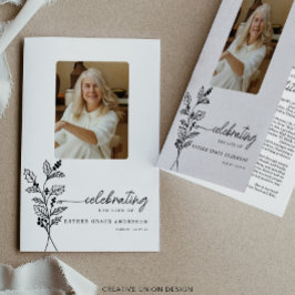 December Geboortemaand Bloemenbegrafenisprogramma Flyer