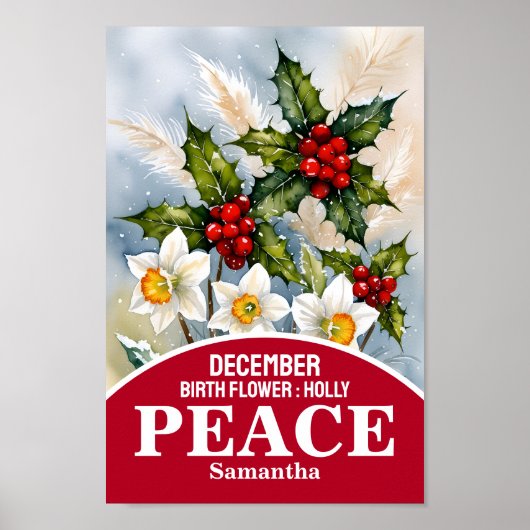 December Geboortemaand Flower Christelijke Wall Ar Poster (Voorkant)