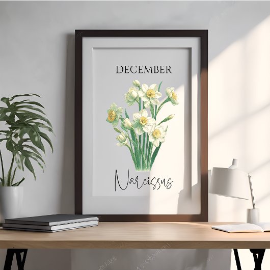 December Geboortemaand Narcis Bloemstuk Perfect Poster
