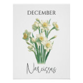 December Geboortemaand Narcissus Bloemstuk Perfect Poster (Voorkant)