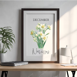 December Geboortemaand Narcissus Bloemstuk Perfect Poster