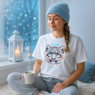 December Geboortemaand Spirit Animal Snow Leopard T-shirt