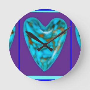 December Gem turquoise Heart door SHARLES Ronde Klok