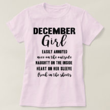 December Girl Birthday Gift Funny Dames T Shirt