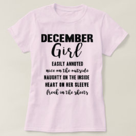 December Girl Birthday Gift Funny Dames T Shirt